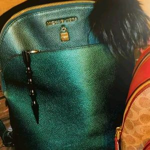 RARE Emmy Metallic Hunter Green Backpack & POM